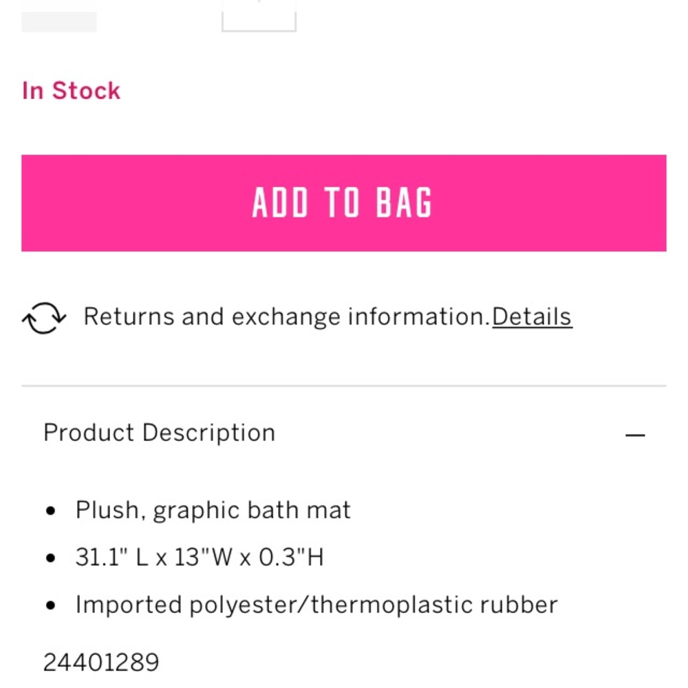 💕VS PINK LOGO BATH MAT - Picture 4 of 5